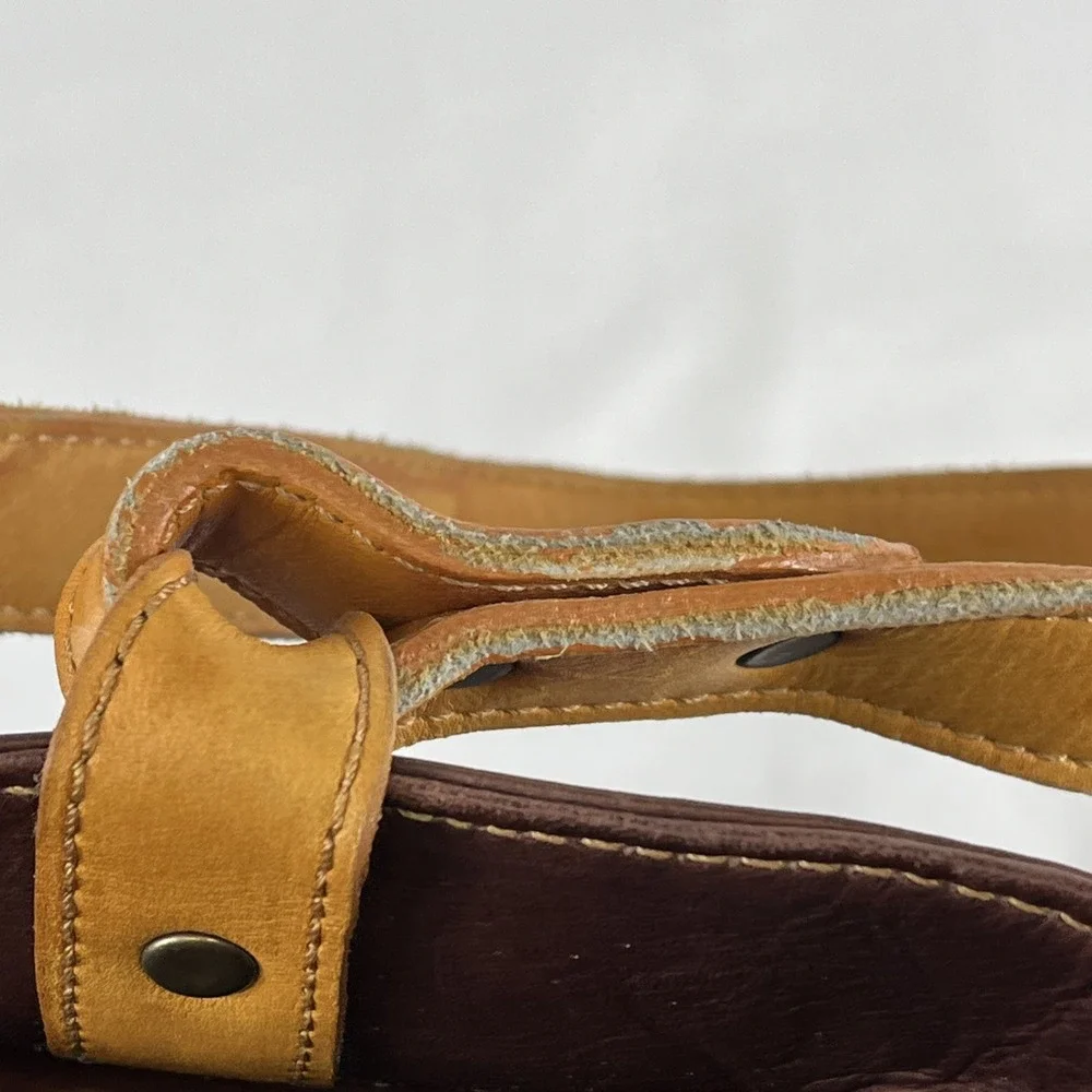 VINTAGE Frye Cognac Brown Leather Hobo Medium‎ Tote Bag